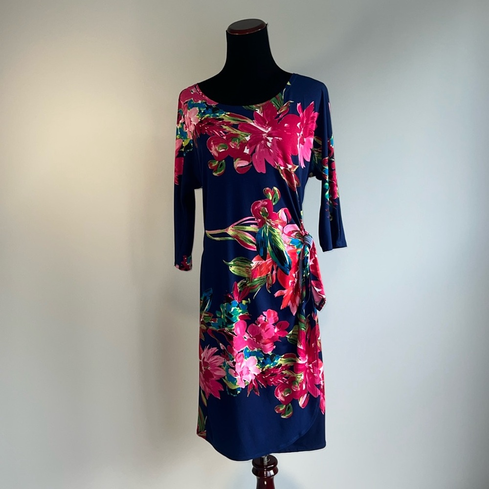 Signature by Robbie Bee - Floral Knee Length Floral Jersey Dress